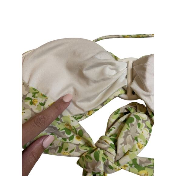 Victoria's Victoria Secret Bikini Green Yellow Flower Bikini Top Size Small S - Picture 5 of 5